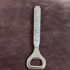 Vintage Vikings HEILAG OLAV OGAHANS MENN Pewter Tinn Norway Bottle Opener 6"L